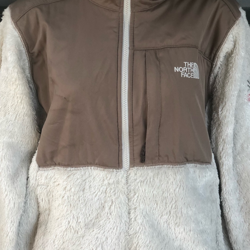 Northface white/brown fleece sweater for women